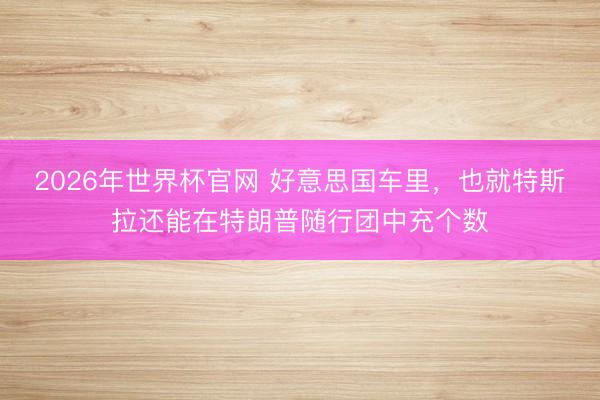 2026年世界杯官网 好意思国车里,也就特斯拉还能在特朗普随行团中充个数