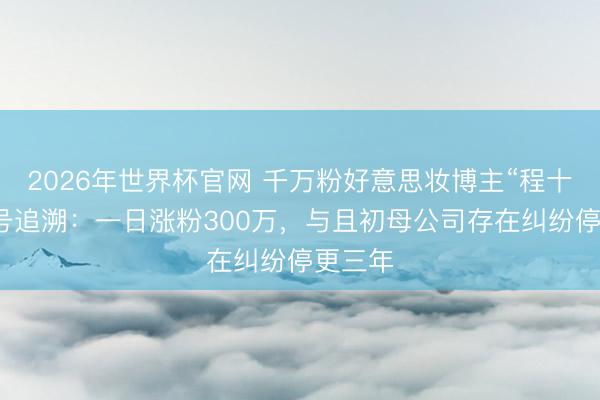 2026年世界杯官网 千万粉好意思妆博主“程十安”换号追溯：一日涨粉300万，与且初母公司存在纠纷停更三年
