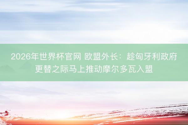 2026年世界杯官网 欧盟外长:趁匈牙利政府更替之际马上推动摩尔多瓦入盟