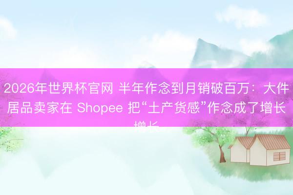 2026年世界杯官网 半年作念到月销破百万：大件居品卖家在 Shopee 把“土产货感”作念成了增长