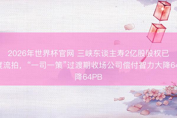 2026年世界杯官网 三峡东谈主寿2亿股股权已六度流拍，“一司一策”过渡期收场公司偿付智力大降64PB