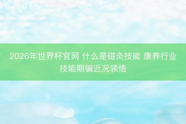 2026年世界杯官网 什么是磁灸技能 康养行业技能期骗近况领悟