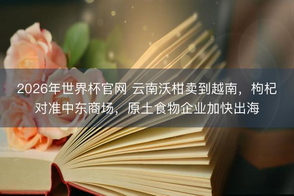 2026年世界杯官网 云南沃柑卖到越南，枸杞对准中东商场，原土食物企业加快出海