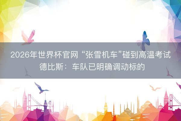 2026年世界杯官网 “张雪机车”碰到高温考试 德比斯：车队已明确调动标的