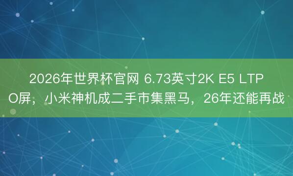 2026年世界杯官网 6.73英寸2K E5 LTPO屏,小米神机成二手市集黑马,26年还能再战